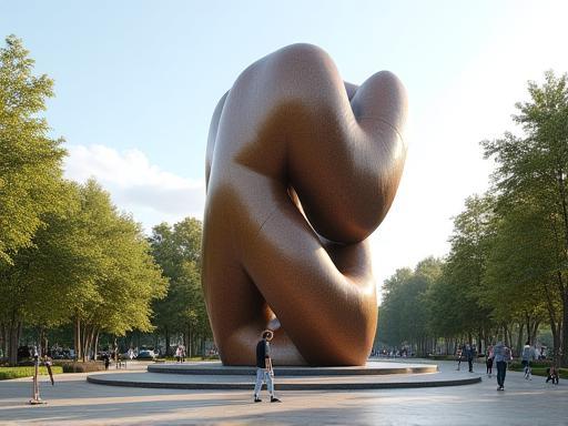 Large scale sculpture in an outdoor space