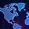 Abstract network connecting dots globally